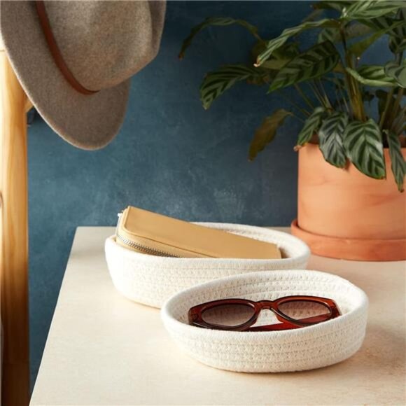 3-Pack Small Round Cotton Rope Woven Storage Baskets-Nesting Bins for Organizing - Picture 7 of 8